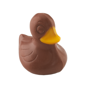 Decorated Duck   80pcs/tray Solid chocolate duck in dark or milk.