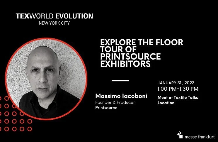 Join us for our first in-person event of 2023! January 31 - February 2 at Jacob Javits Convention Center in NYC. #textiledesign #surfacedesign #fabricbuyer #printdesign  #printandpattern