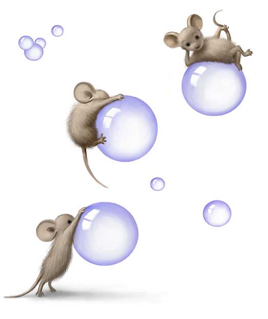 Mouse on bubble