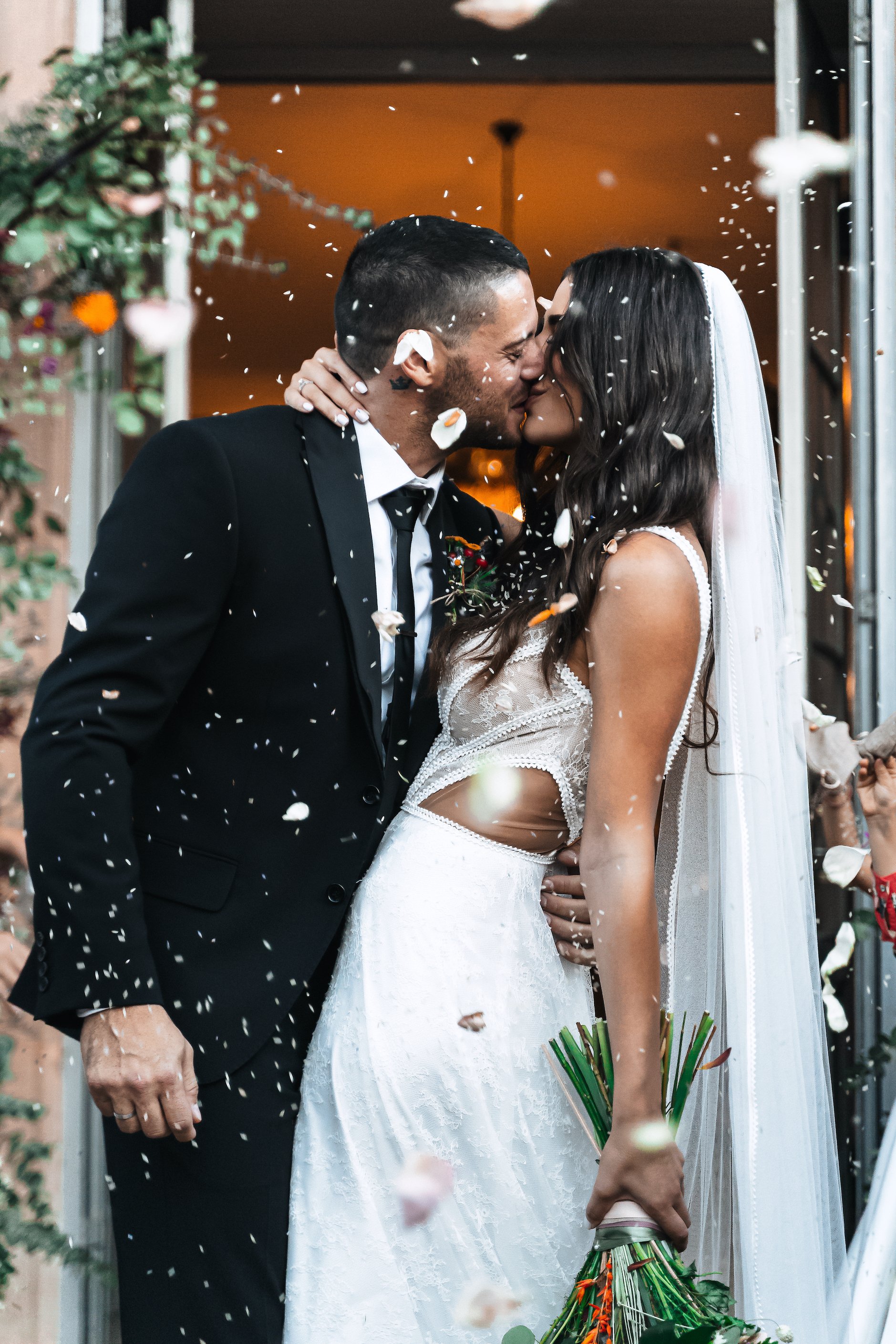 Gorgeous picture of the bride and groom during their elopement in Cyprus