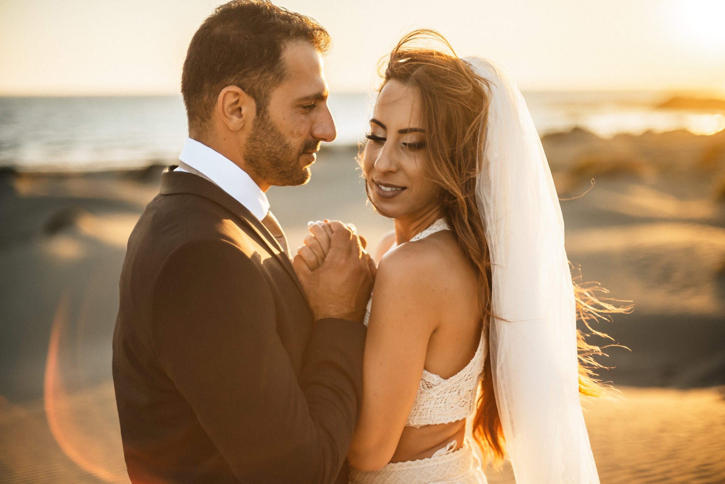 Splendorous photograph of the couple's boho wedding celebration in the Cypriot sun