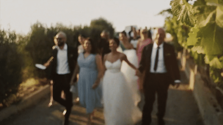 walking down the isle to meet the men in her heart