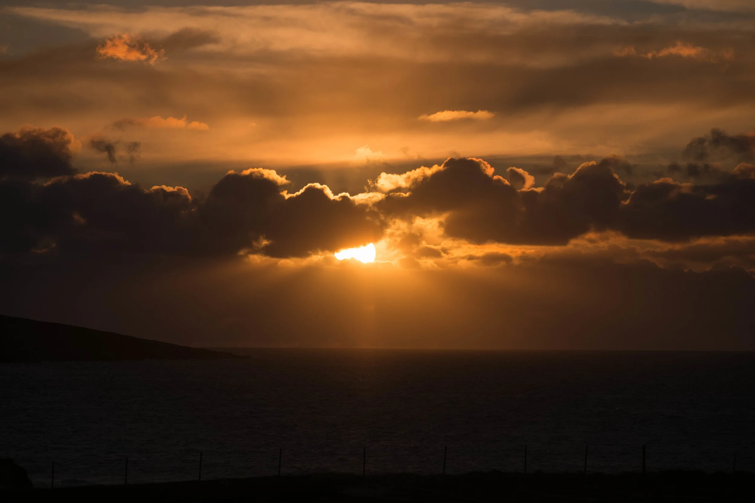 Sunset at dinner on South Harris.