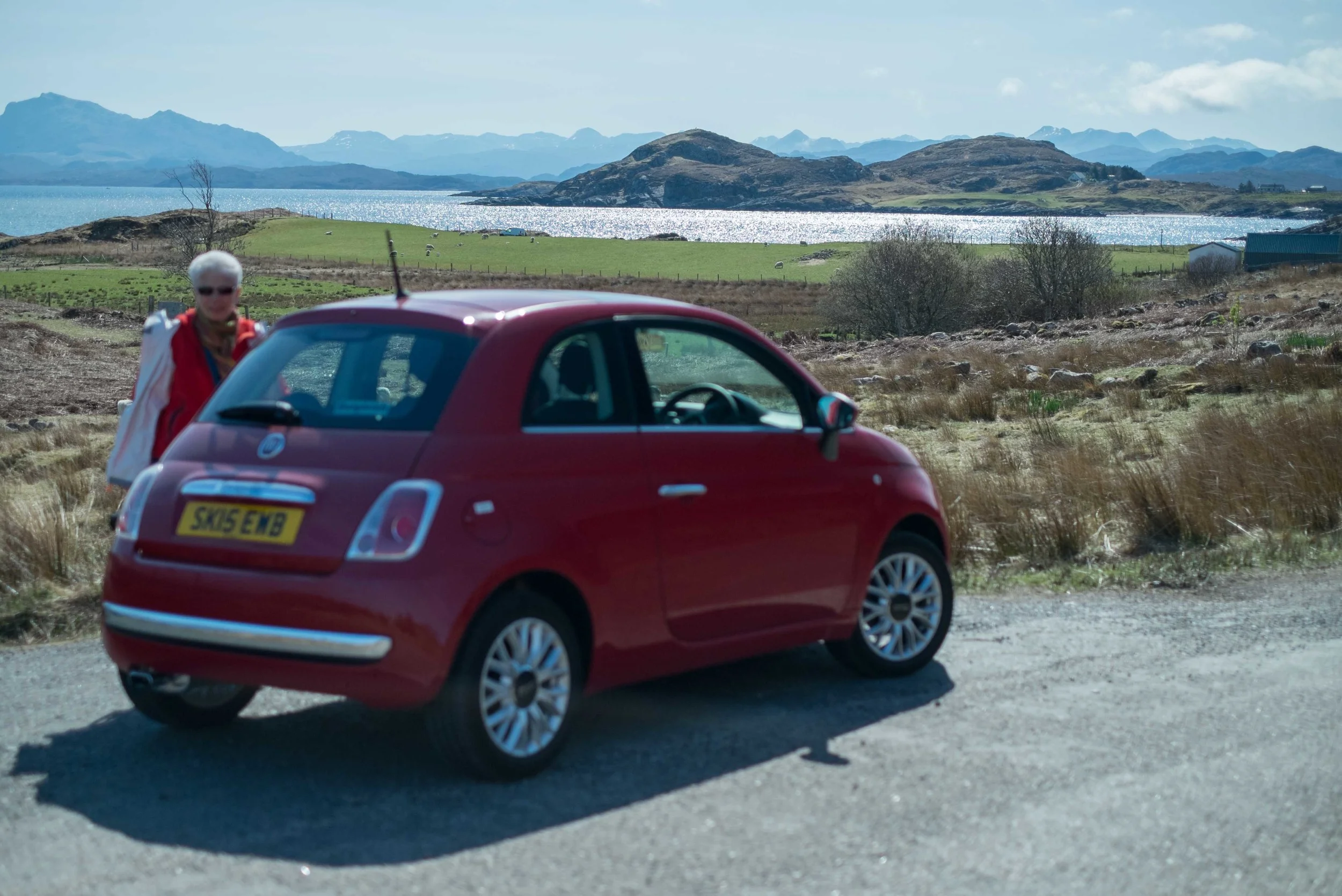 Our transportation for three days on the narrow roads of Wester Ross. It proved unnecessary as we would have been fine in Hymer, but it was fun none the less!.