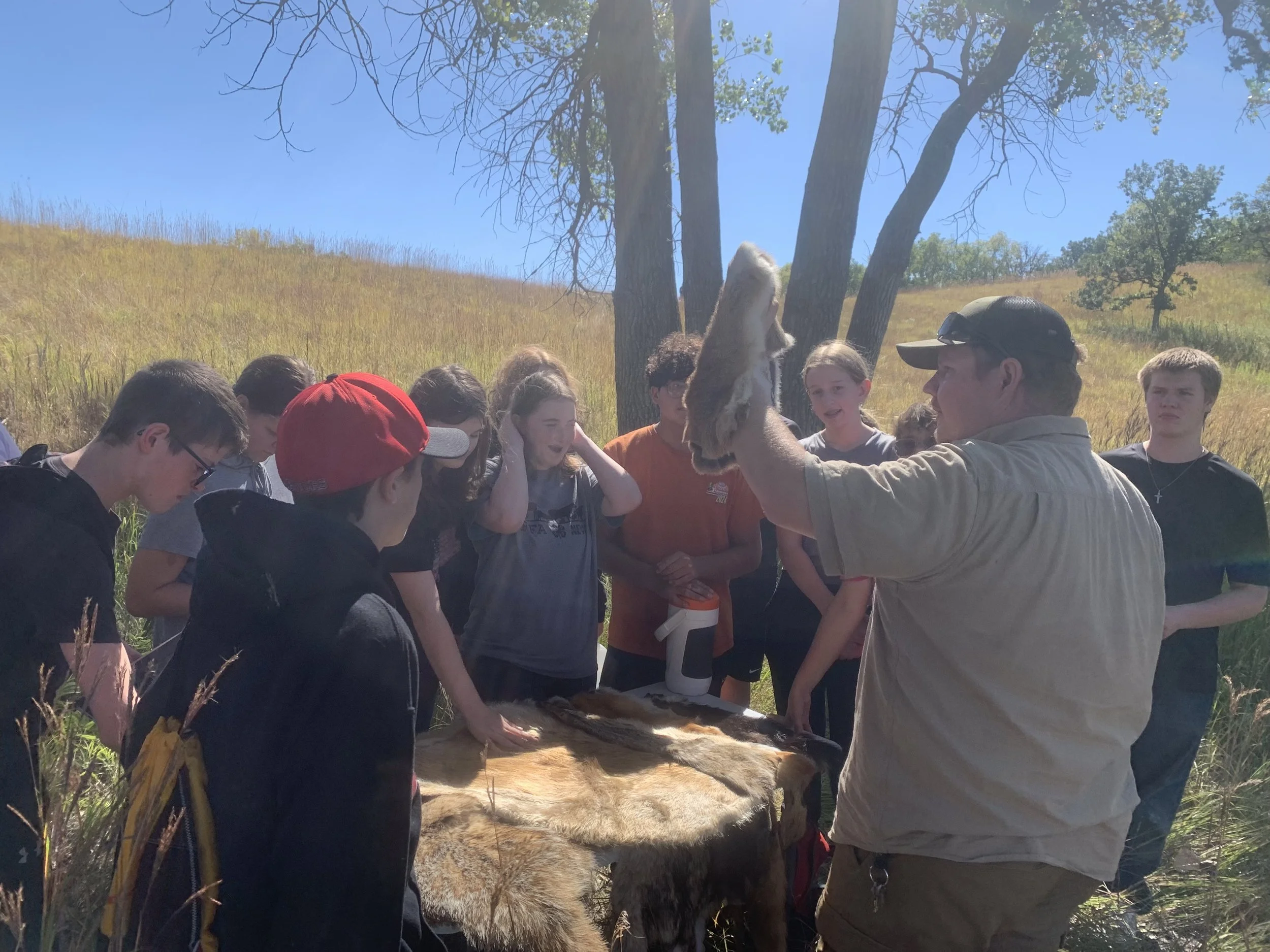 HS learn about Oak Restoration and harvesting Prairie Clover Seeds