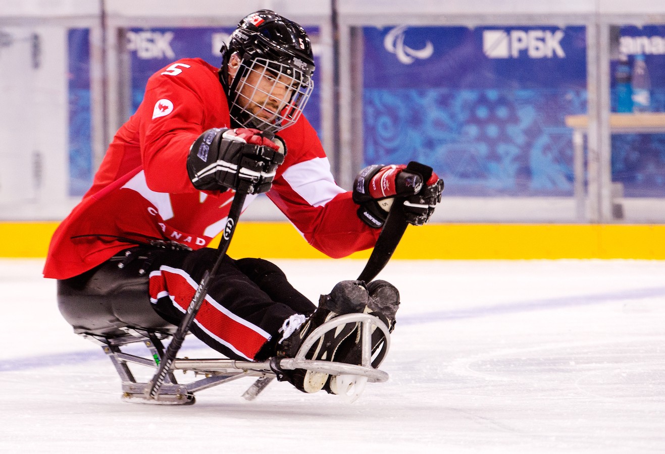 Playing in the 2014 Sochi Paralympics.