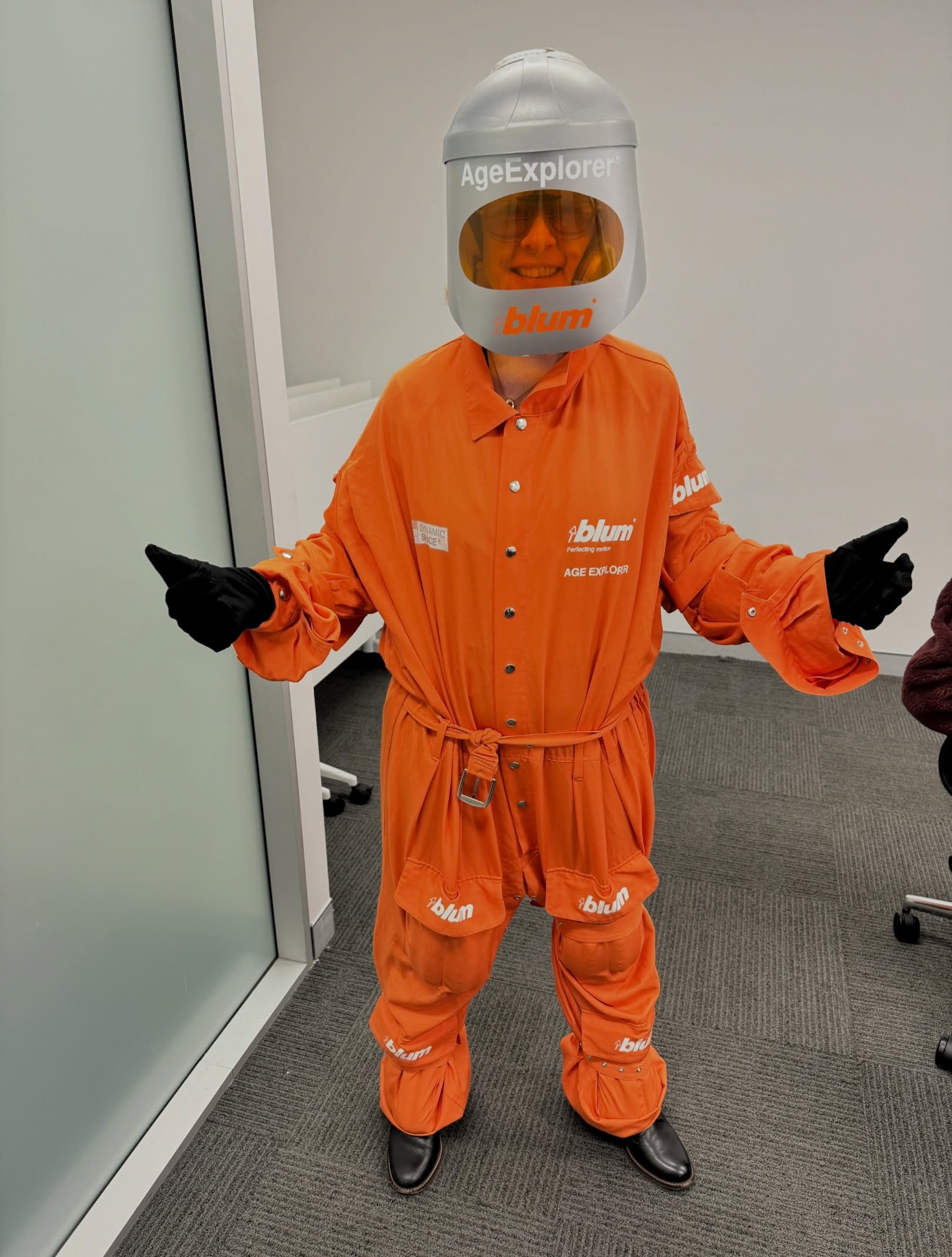 A fantastic day at the Blum Inspirations Workshop and Showroom Tour.

Trying the ageing simulation suit was a real eye-opener and thought-provoking m.  A timely reminder that great design starts with understanding how people experience a space.

Than