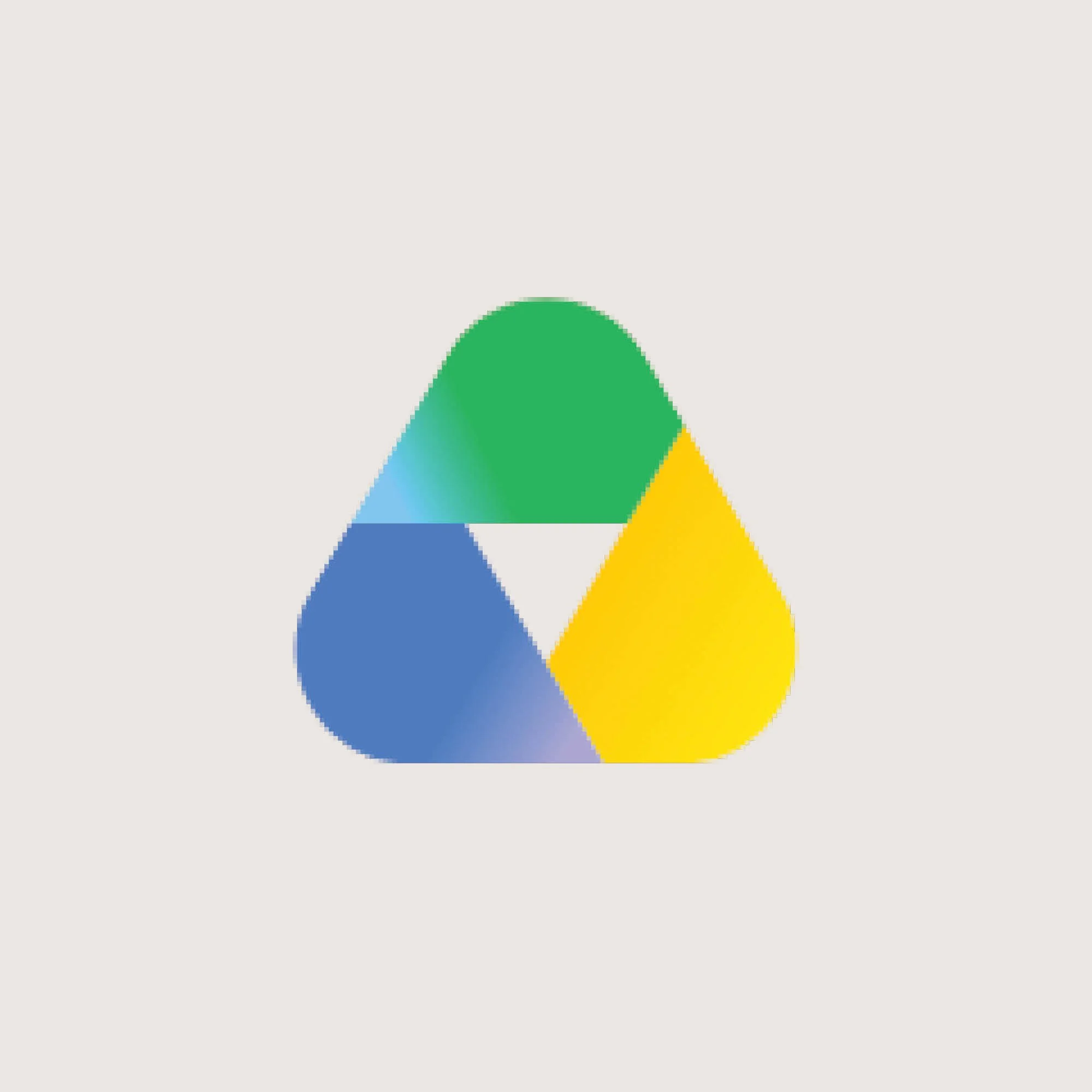 Pixelated Google logo with blue, red, yellow, and green colors on a light gray background.