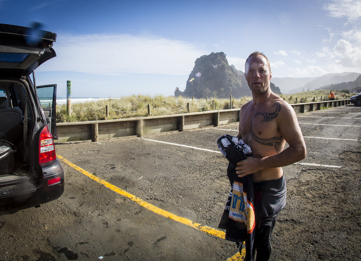 Mikey post Piha pounding