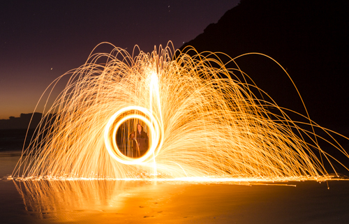 In this one, the chain length was changed during the exposure, hence the double ring of fire