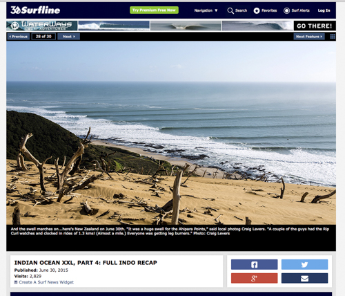 That trek up the dune was appreciated, Surfline ran one of my images. 