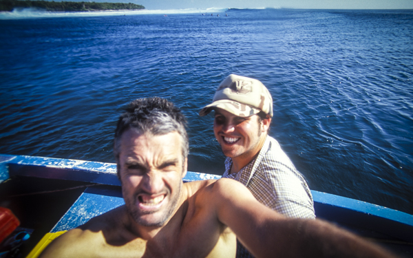 Dream jobbing in 2005, bobbing off the tip of East Java with Brent Courtney. Brent was NZ Surfing's graphic designer for 2 long periods, he's also the art director of all the PhotoCPL Media books bar one. 