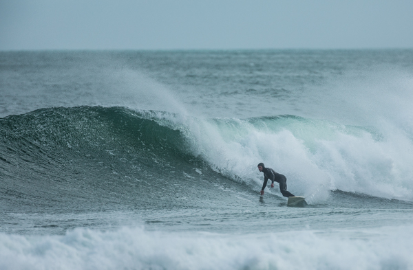 Another Piha local, Nigel Grayling braving the chill