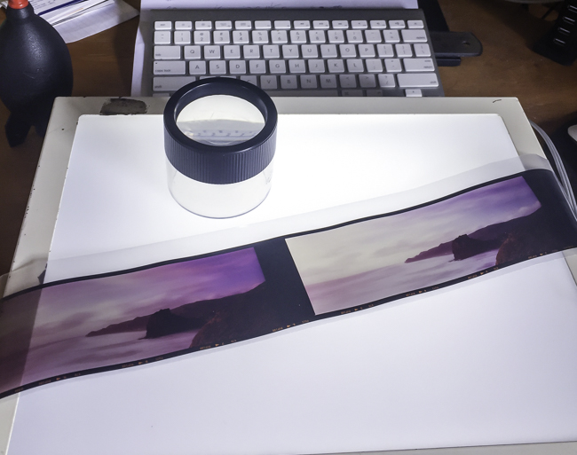 What- Film!!! And an actual lightbox. The exposure was good, but the lens choice/composition wasn't quite right. Reset and wait for the next stormy day. 