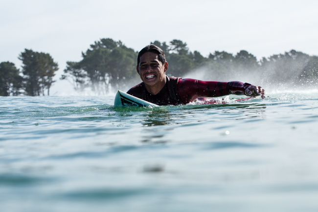 Kehu Bulter...I'm thinking he's thinking he's pretty stoked his dad Khan is a good surfer
