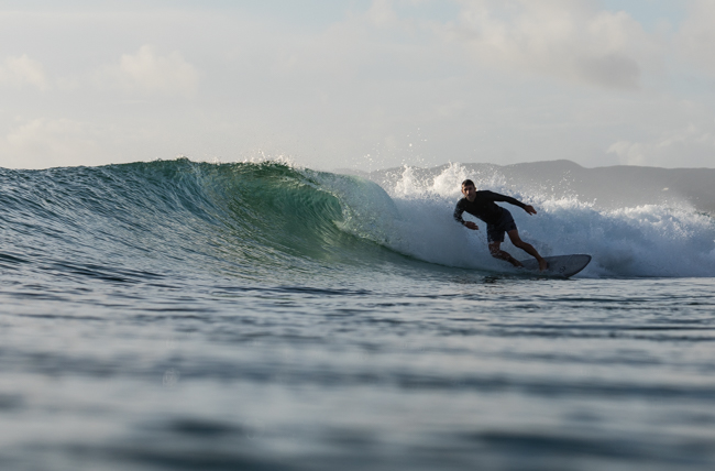 Paul laying it over on a Surfline 6'0 single fin