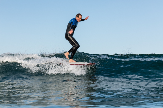 For the last few years Roger has been developing finless designs, harking back the the Hot Curl concept. This 8'8 is his favourite at the moment, he reckons on the cross step the acceleration is crazy