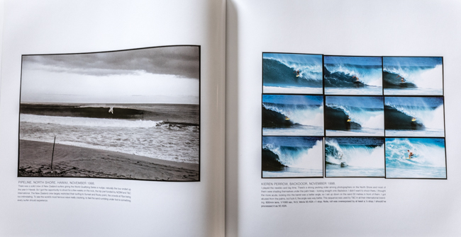 In 1999 this sequence of Kerin Perrow at Backdoor Pipe was used in an advert in Surfing by T&C- I was stoked, straight after it T&C also ran A full page advert of Jason Shibata boosting a backhand air at Rocky Lefts. The original transparency was sadly lost- But I was stoked to get some shots, even if it was in adverts in Surfing. The spread above is out of the book PhotoCPL