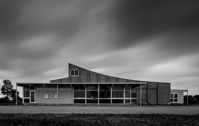 Waitakaruru, home turf for the Levers clan. The community centre and it's ramp roof has always fascinated me