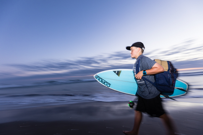 Using a speedlite flash and rear shutter sync to create a feeling of movement with Harper
