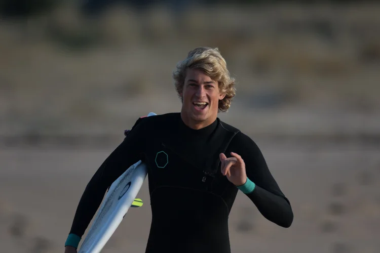 Taylor Hutchison, dementedly joyous for a fellow that left Raglan at 5am