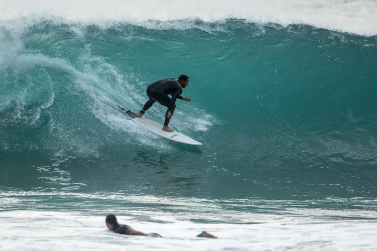 To give a bit scale Gareth aka Big G is 6'3"...maybe taller...either way he's a big bloke on a solid wave