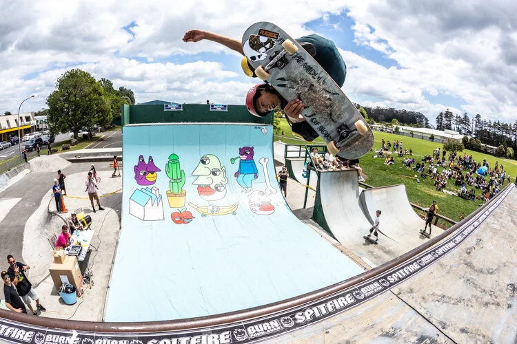 But right there behind him was Taupo's Remus Hanare, getting higher and more powerful every comp