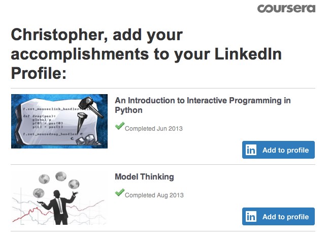 Coursera/LinkedIn Integration