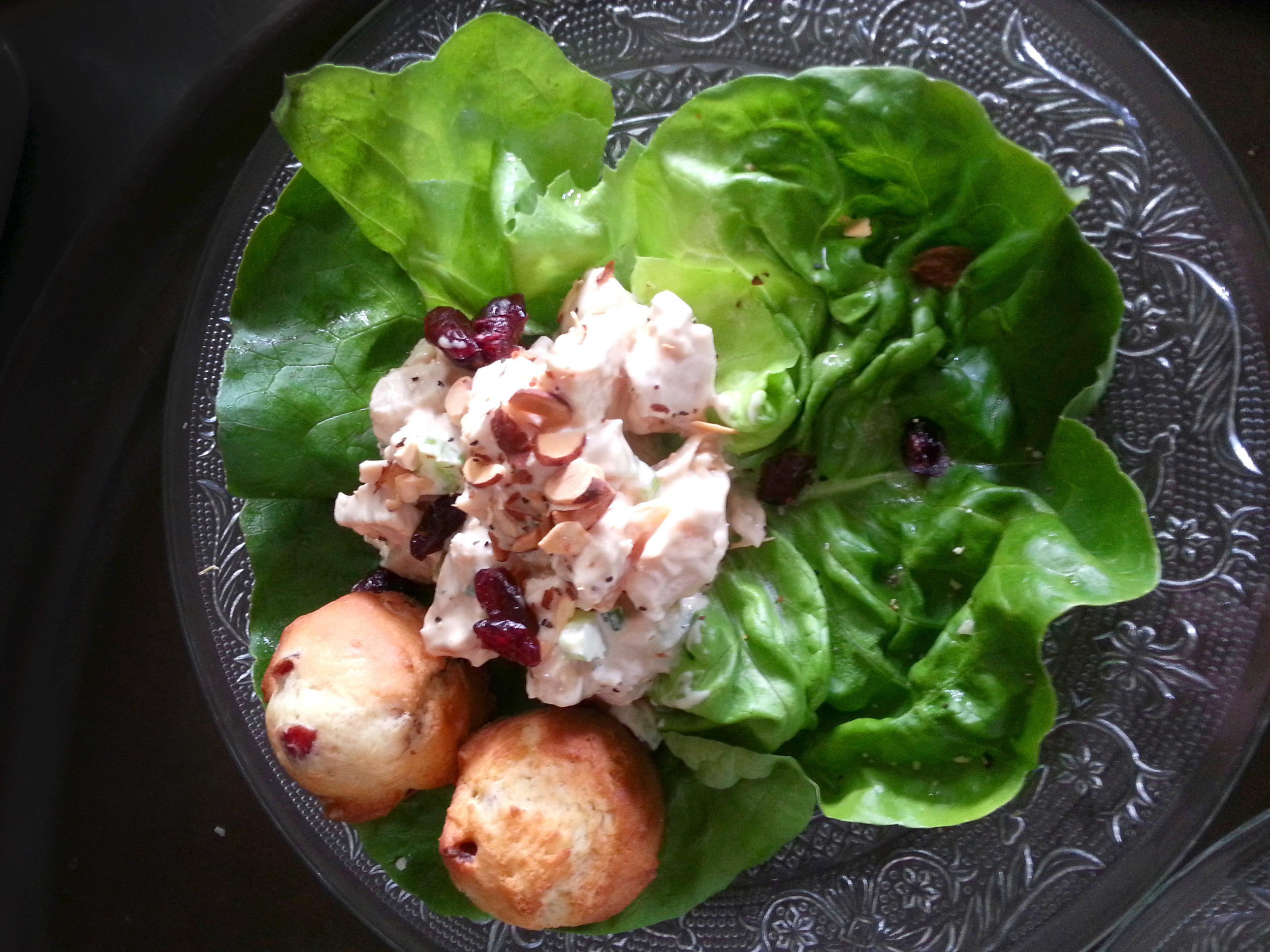  Apricot and Cranberry Chicken Salad with Orange Cranberry Muffins 