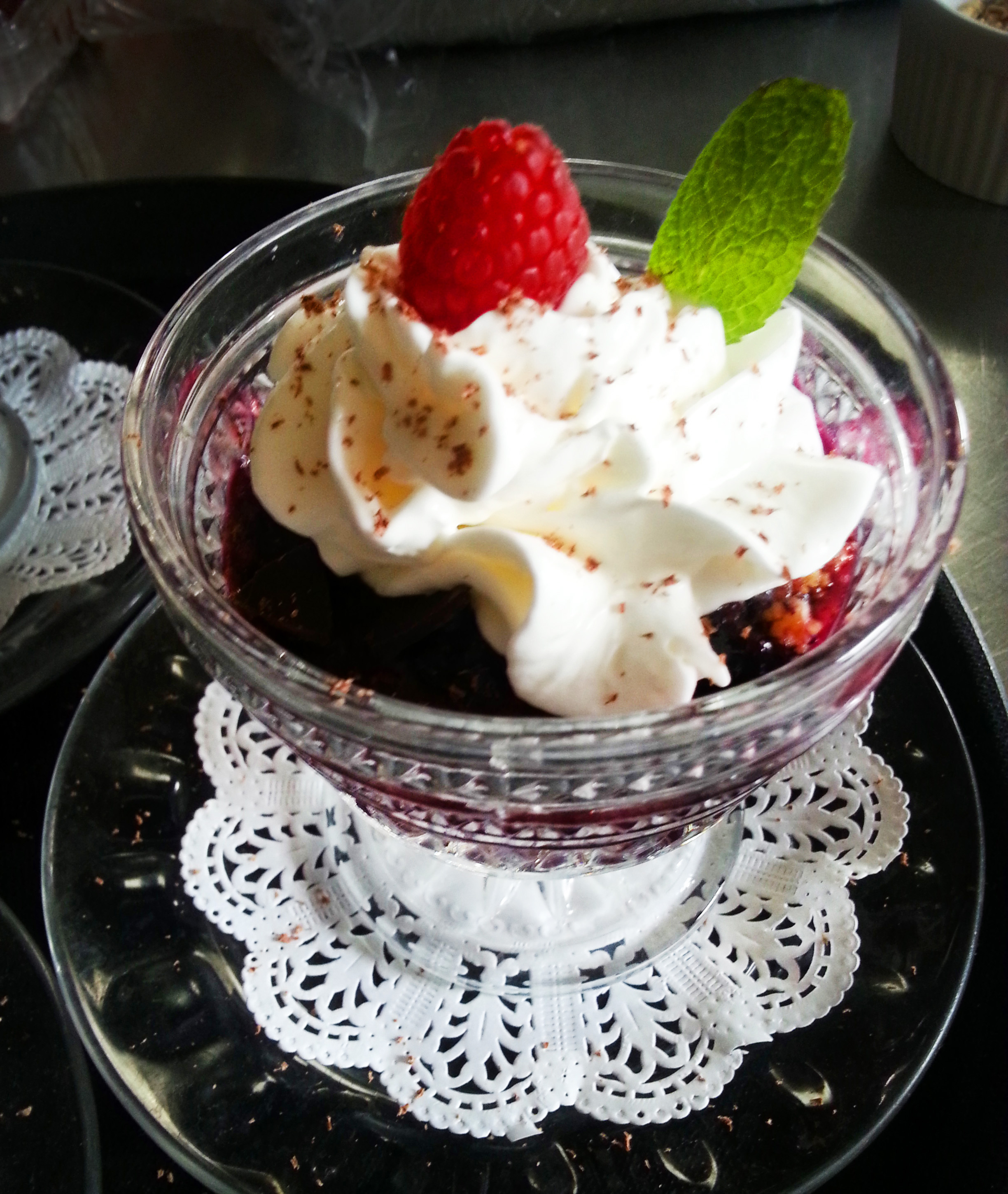 Mixed Berry Cobbler with Whipped Cream 