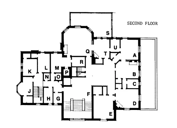 While these are not the complete floor plans they do give a good idea of the size of the home. There are 4 floors, each around 5000 sq. ft. and a small 5th story around 2000 sq. ft. 