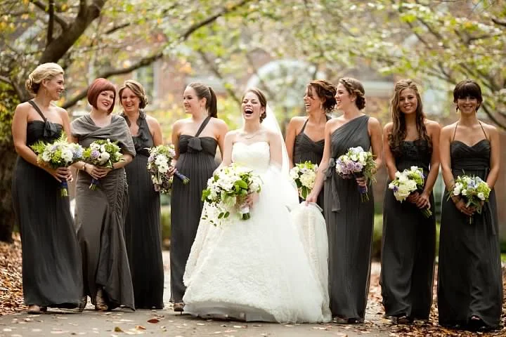 graphite bridesmaid dresses