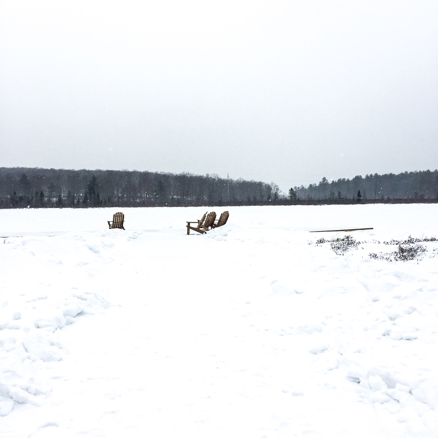 Frozen lake at Woodloch