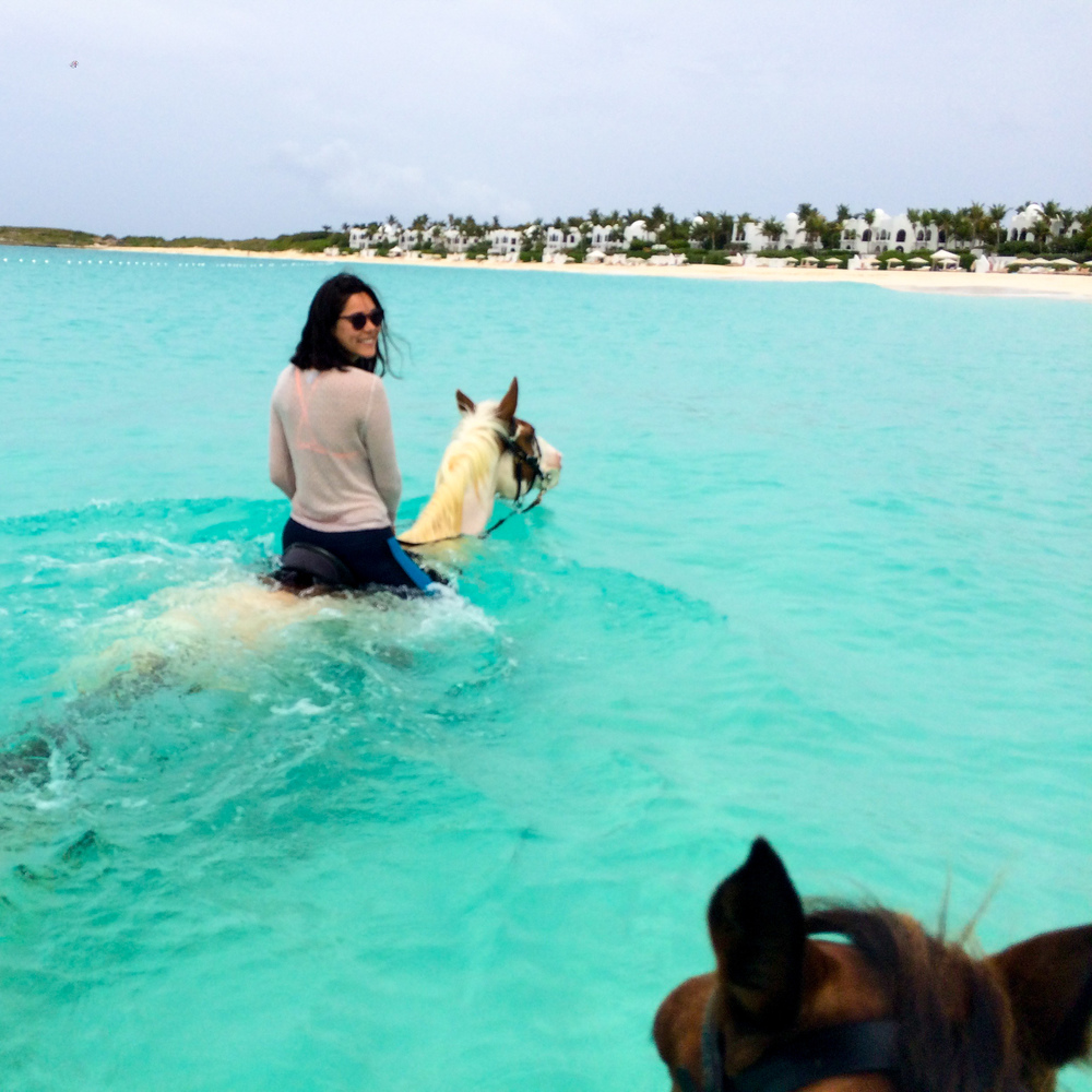 The only thing better than a Caribbean horseback ride on the beach is one in the water. 