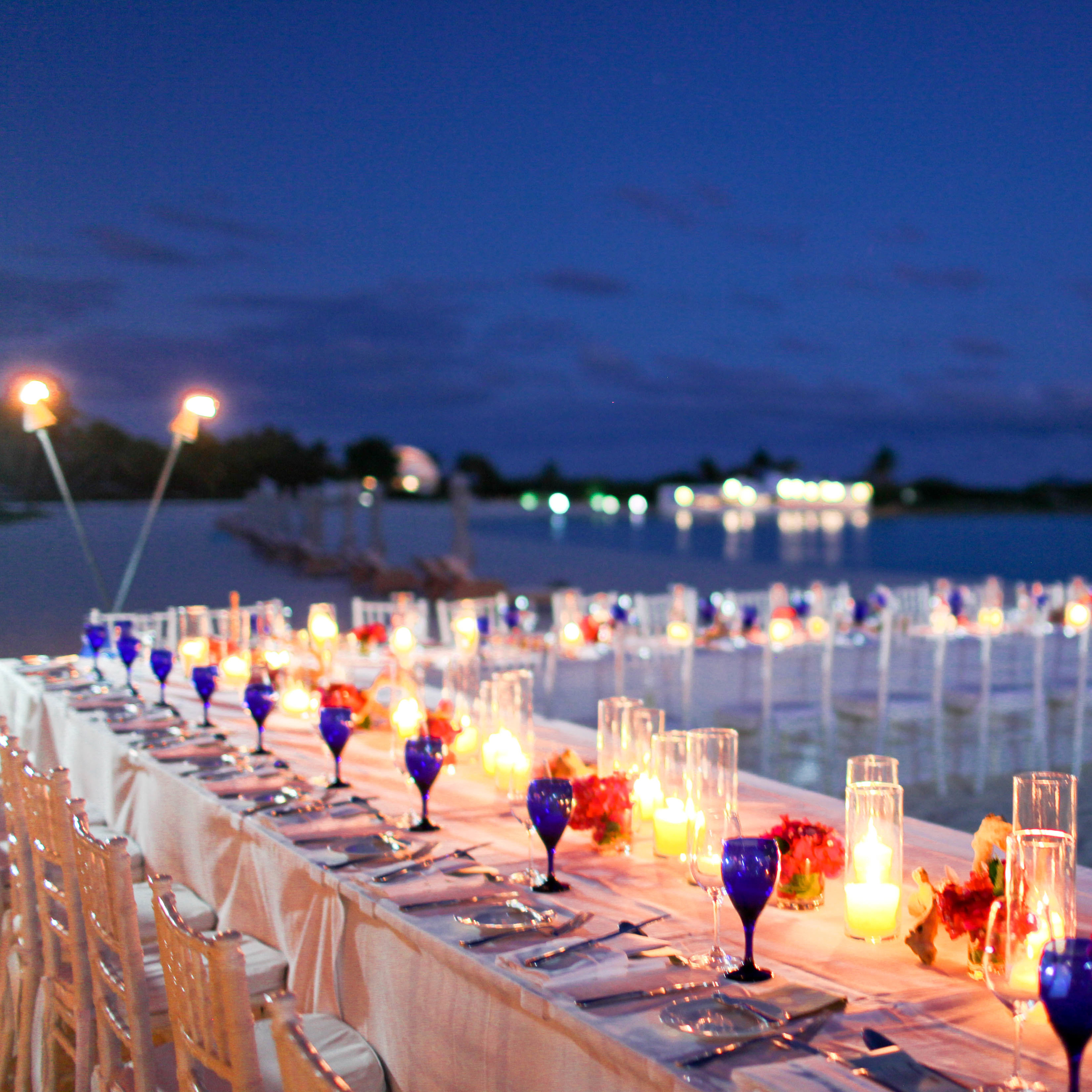 Our wedding dinner on the beach by Cap Juluca on a full moon. Photo by Jen Huang Photography.