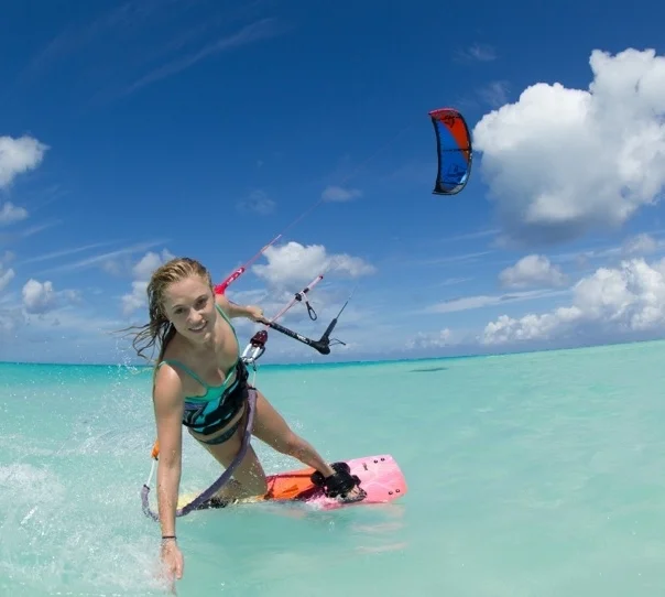 Kitesurfing on Long Bay Beach