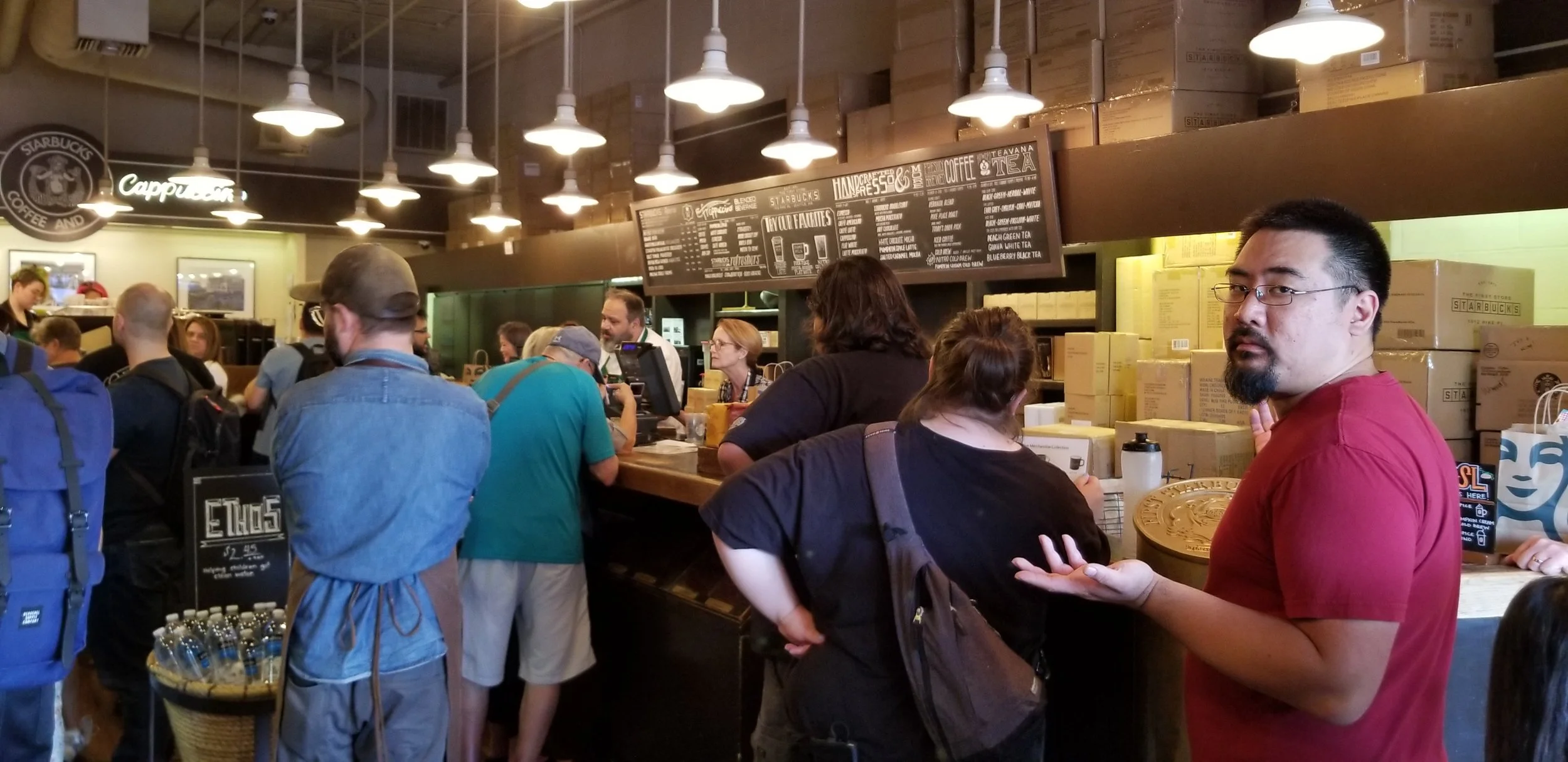 Phil at the “first” Starbucks. When in Rome…