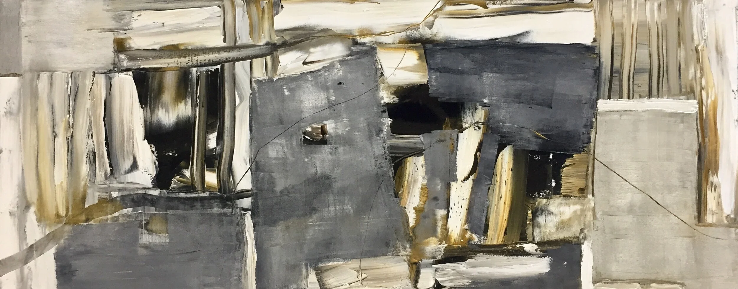 Noise Reduction | Mixed Media on Canvas | 24” x 60” | $2900
