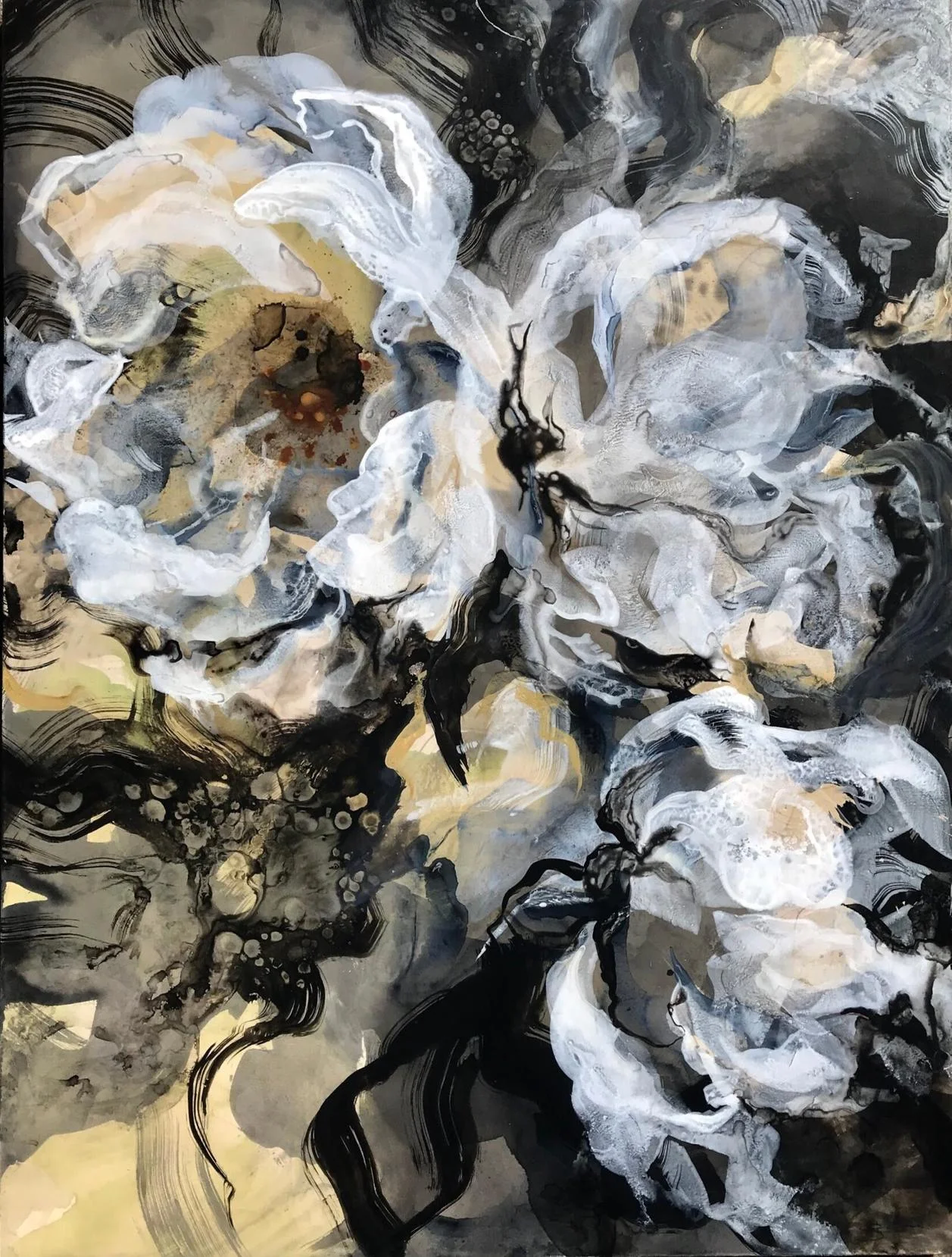 Creeping Darkness |Mixed Media on Canvas | 48" x 36"