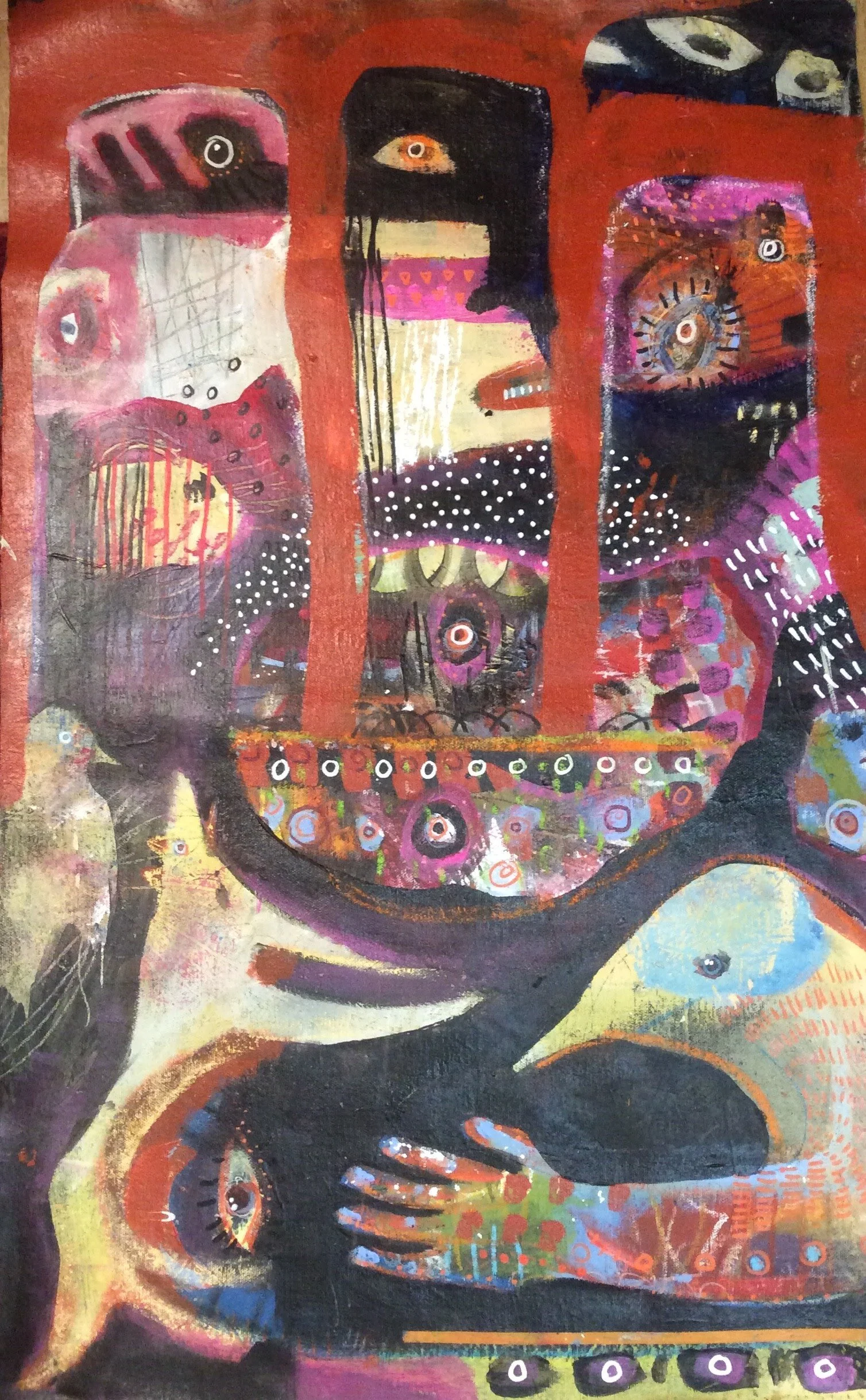 Harbinger of Unstoppable Truth | Mixed Media on Canvas | 30" x 19" 