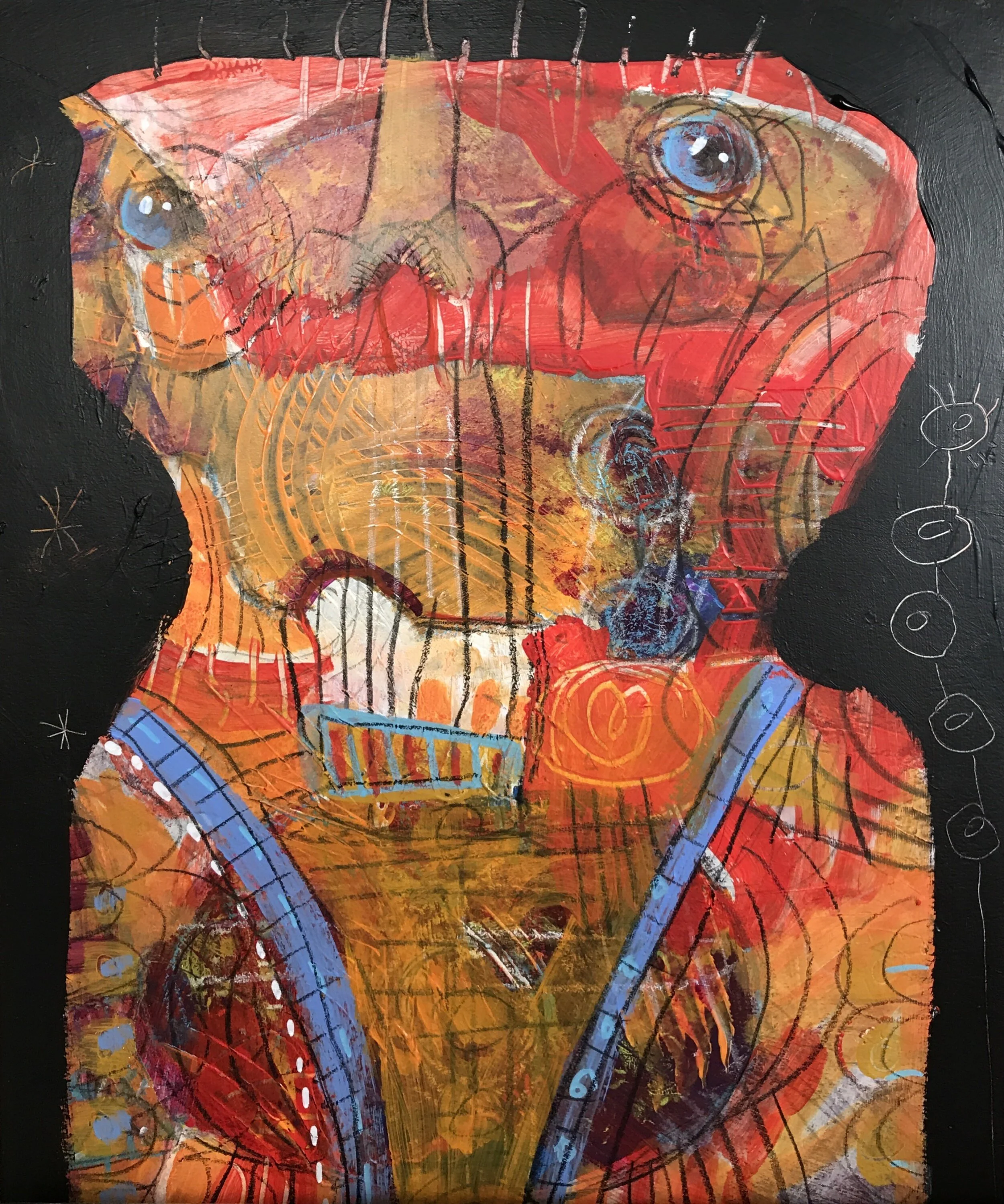 Neither Here Nor There | Mixed Media on Canvas | 14" x 7" 