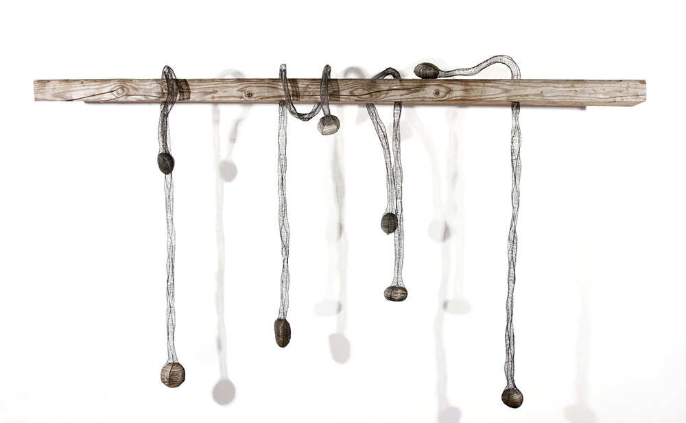 Bog | Steel, Wire, Stone & Wood | 48" x 96" x 12" | $3200