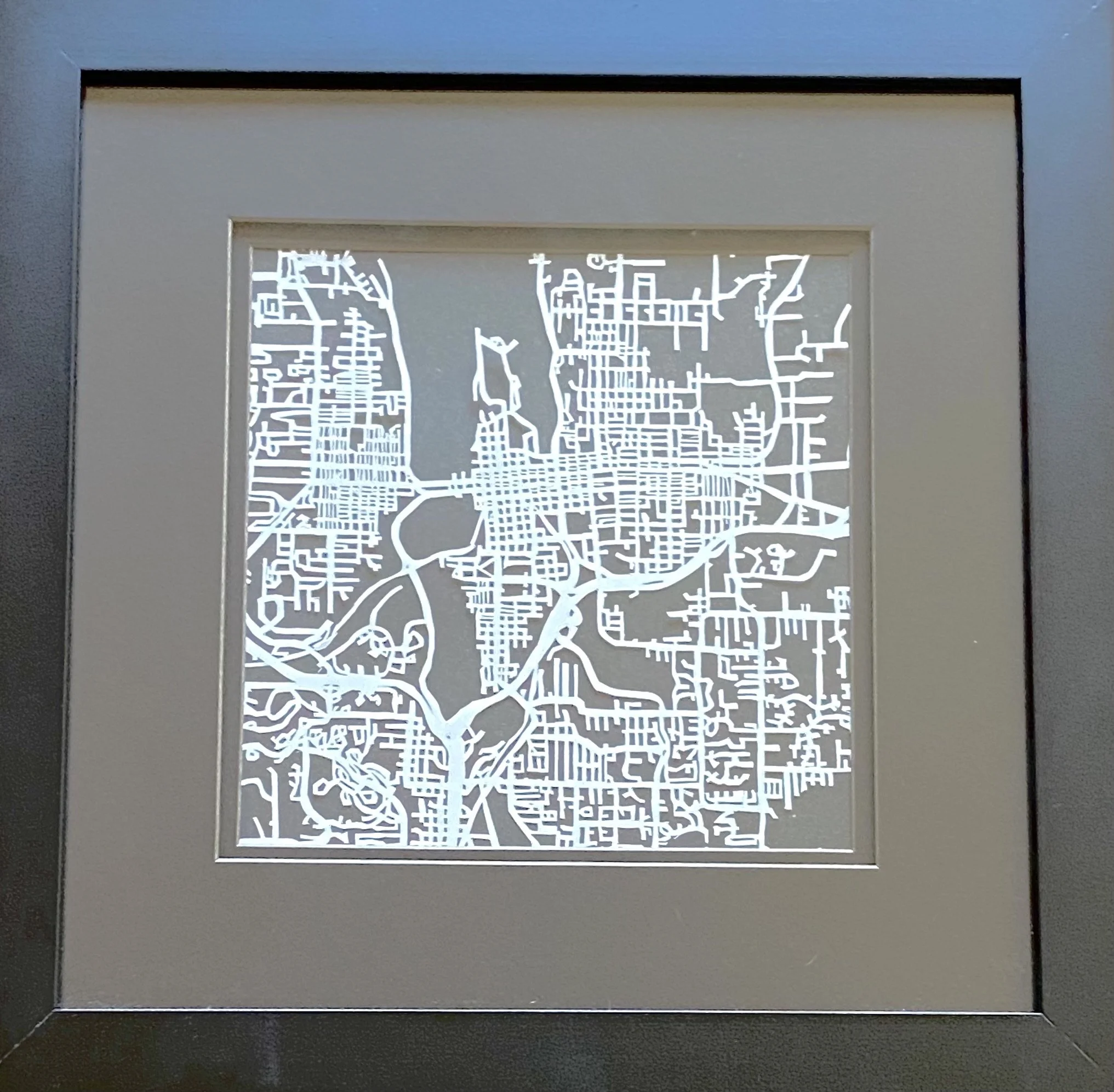 City of Olympia | Glass Frame Mylar Drafting Film | 8" x 8" | $350