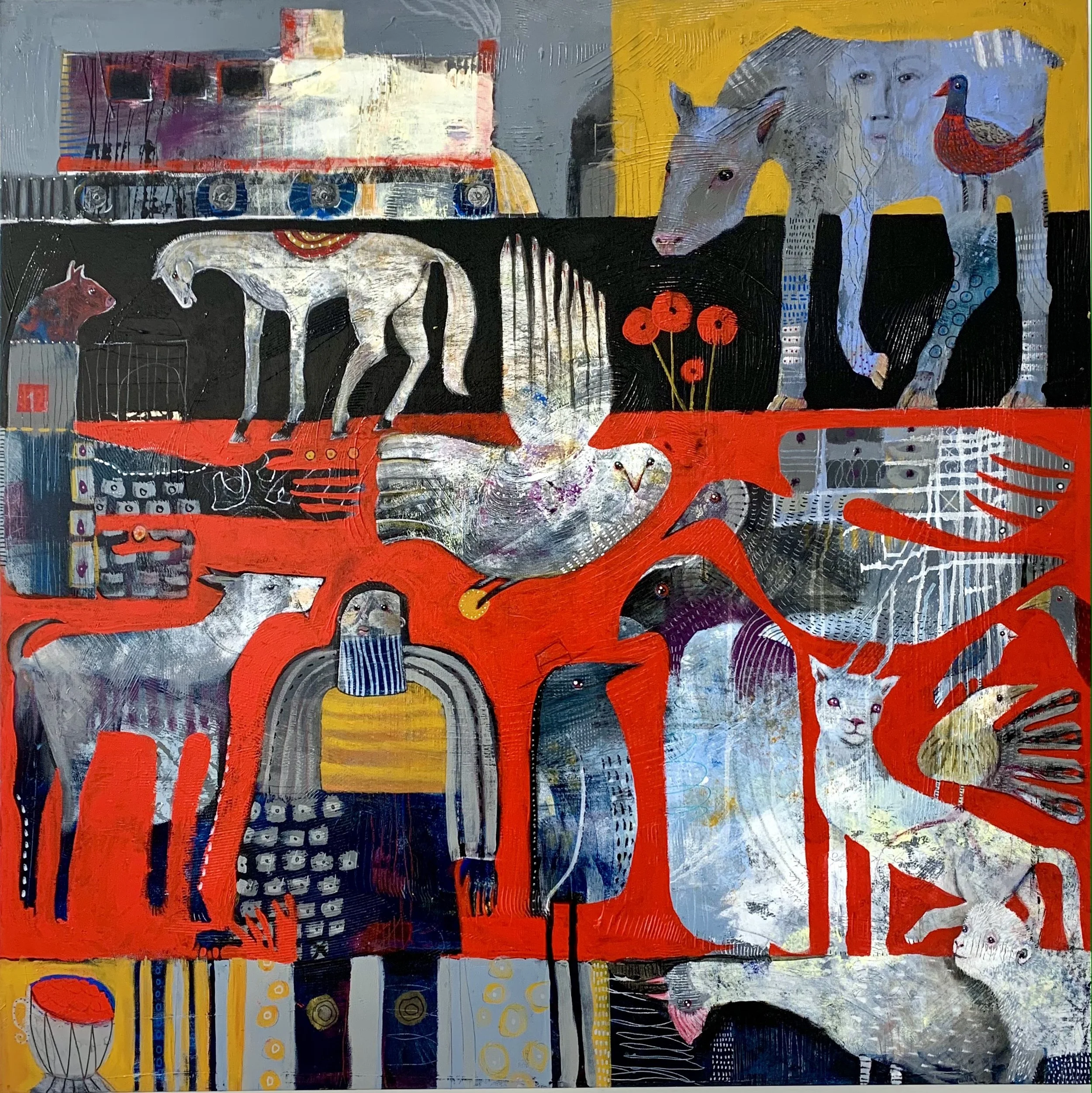 Kingdom of the Iron Horse | Acrylic on Canvas | 48" x 48" | $3,800