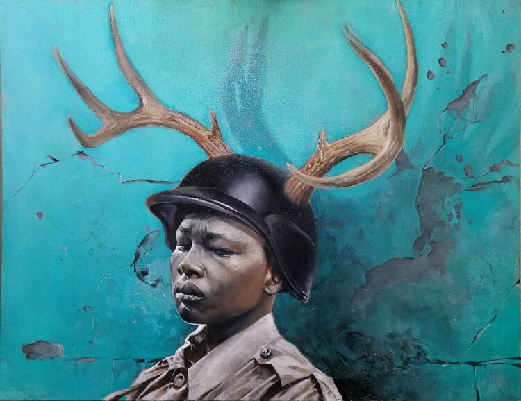 SOLD - War Boy 1 | Oil on Canvas | 18" x 24" | $1,510