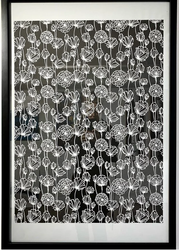 200 Flowers | Hand Cut Mylar Stencil | 37.5" x 25.5" | $1650