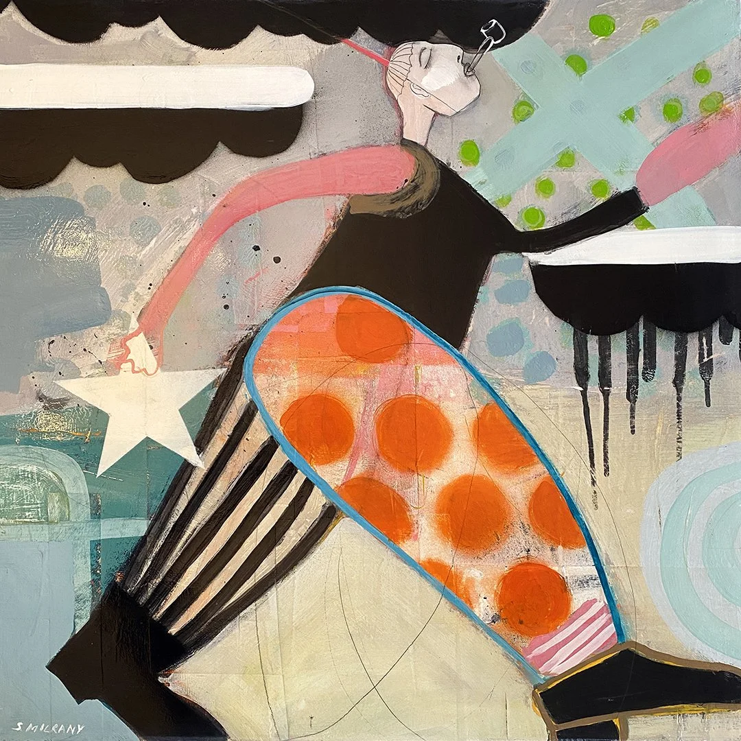 The Pipe Dreamer | Mixed Media on Panel | 24" x 24" | $2000
