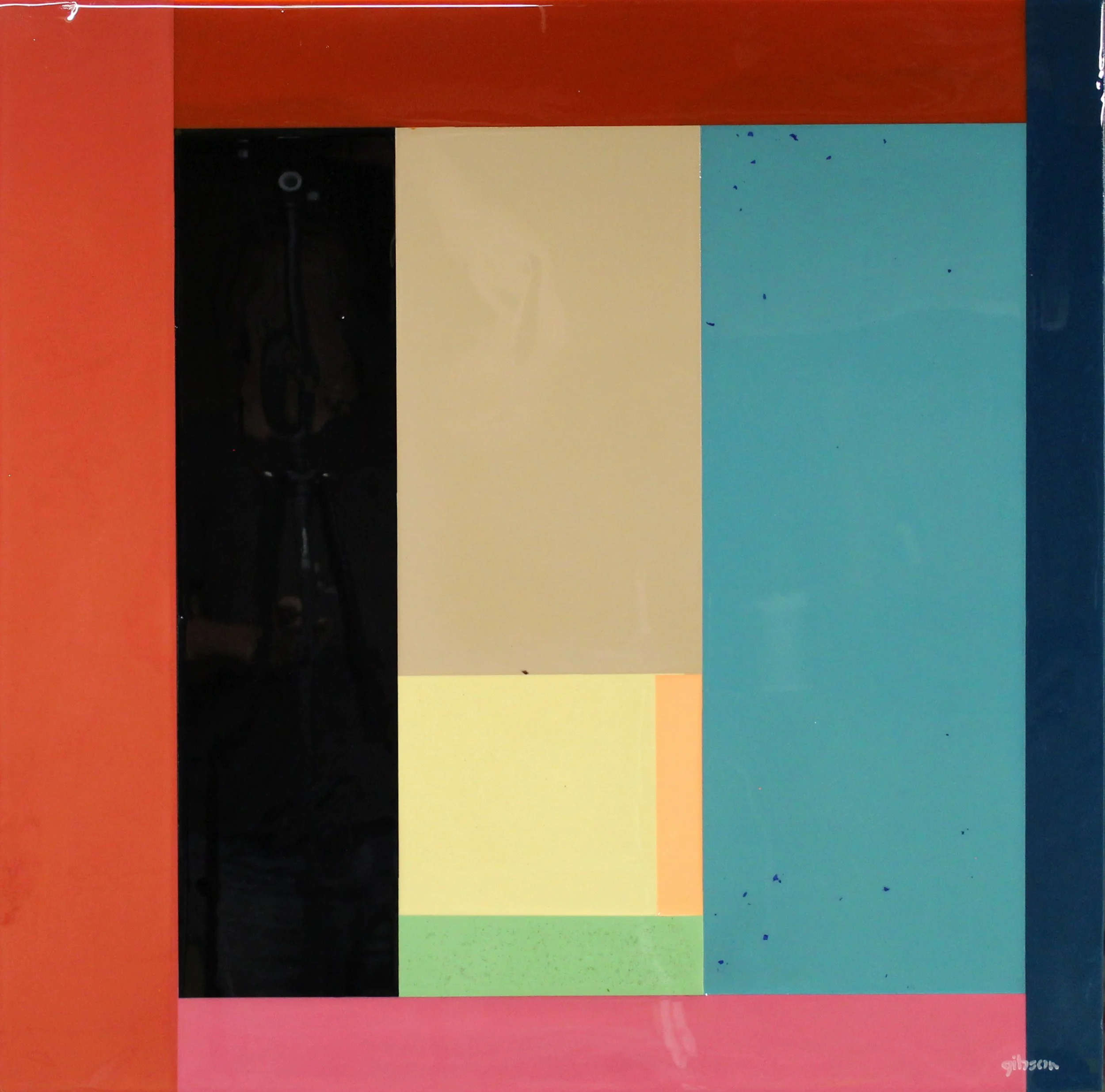 Green Stripe | Resin and Pigment on Panel | 30x30 | $1650