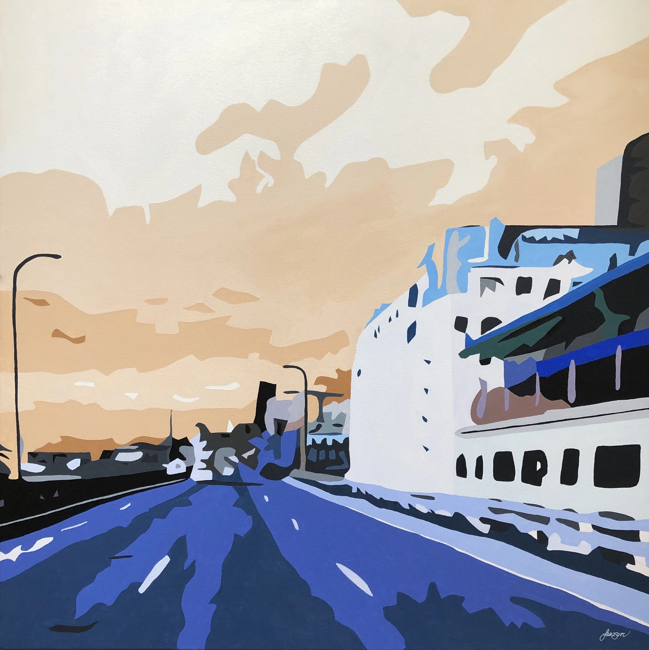 Viaduct Ghosts |  Acrylic on Canvas  |  36" x 36"   |  $2800