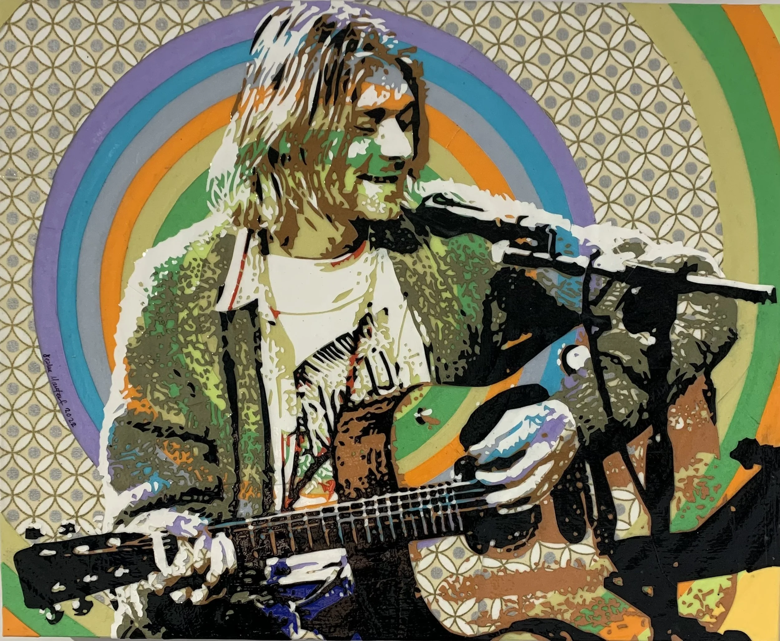 Unplugged | Cut Paper on Panel | 12" x 15" | $420